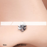 Detail View 2 of Anemone Flower Nose Stud Ring