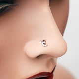 Detail View 1 of Rose Gold Mystic Crescent Moon Face L-Shaped Nose Ring