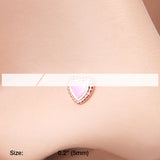 Detail View 2 of Rose Gold Valentine Lacey Heart Nose Stud Ring-Pink