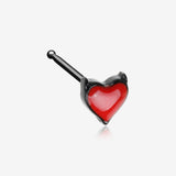 Blackline Devil's Heart Nose Stud Ring-Black/Red