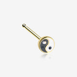 Golden Classic Ying Yang Logo Nose Stud Ring