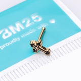Detail View 2 of Golden Black Medieval Gothic Cross Nose Stud Ring