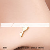 Detail View 2 of Golden Key to My Heart Sparkle L-Shaped Nose Ring-Clear Gem