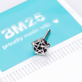 Detail View 2 of Black Pentagram Star Gothic Nose Stud Ring