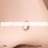 Detail View 2 of Rose Gold Opalescent Teardrop Sparkle Nose Stud Ring-White