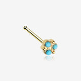 Golden Trinity Turquoise Nose Stud Ring