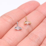 Detail View 3 of Marquise Sparkle Gem Nose Stud Ring-Clear Gem