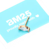 Detail View 4 of Golden Marquise Sparkle Gem Nose Stud Ring-Clear Gem