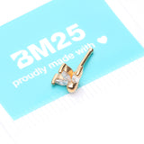 Detail View 4 of Golden Lotus Marquise Flower Sparkle Multi-Gem Nose Stud Ring-Clear Gem