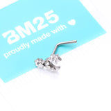 Detail View 4 of Adorable Celestial Sun Moon Star Sparkle L-Shaped Nose Ring-Clear Gem