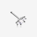 Triple Tiered Sparkle Multi-Gem Nose Stud Ring