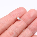 Detail View 2 of Golden Triple Tiered Sparkle Multi-Gem Nose Stud Ring-Clear Gem