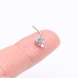 Detail View 2 of Victorian Filigree Aurora Sparkle L-Shaped Nose Ring-Aurora Borealis/Clear/White