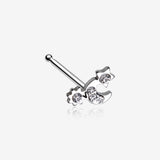 Adorable Celestial Sun Moon Star Sparkle Nose Stud Ring-Clear Gem