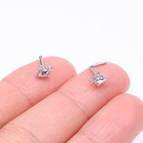 Detail View 3 of Vintage Elegance Aurora Sparkle L-Shaped Nose Ring-Clear Gem/Aurora Borealis