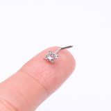 Detail View 2 of Vintage Elegance Aurora Sparkle L-Shaped Nose Ring-Clear Gem/Aurora Borealis