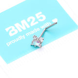Detail View 4 of Vintage Elegance Aurora Sparkle L-Shaped Nose Ring-Clear Gem/Aurora Borealis