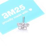 Detail View 4 of Opalescent Butterfly Sparkle Nose Stud Ring-Clear Gem/White