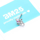 Detail View 4 of Victorian Filigree Aurora Sparkle Nose Stud Ring-Aurora Borealis/Clear/White