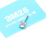 Detail View 4 of Vintage Elegance Aurora Sparkle Nose Stud Ring-Clear Gem/Aurora Borealis