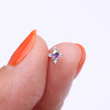 Detail View 2 of Vintage Elegance Aurora Sparkle Nose Stud Ring-Clear Gem/Aurora Borealis