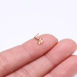 Detail View 2 of Golden Triple Star Icon L-Shaped Nose Ring