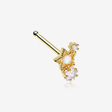 Golden Opalescent Star Sparkles Nose Stud Ring