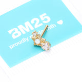 Detail View 4 of Golden Opalescent Star Sparkles Nose Stud Ring-Clear Gem-Clear Gem/White