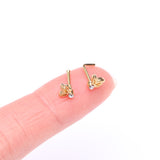Detail View 2 of Golden Glam Butterfly Sparkle L-Shaped Nose Ring-Clear Gem