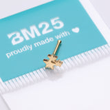 Detail View 4 of Golden Triple Star Icon Nose Stud Ring
