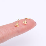 Detail View 3 of Golden Triple Star Icon Nose Stud Ring