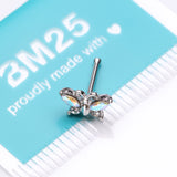 Detail View 3 of Butterfly Aurora Sparkle Nose Stud Ring-Aurora Borealis/Clear Gem