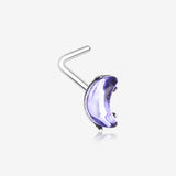 Crescent Moon Gem Sparkle L-Shaped Nose Ring