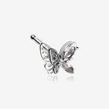 Marquise Layered Butterfly Sparkle Nose Stud Ring