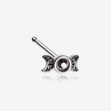 Crescent Moon Goddess Sparkle Nose Stud Ring