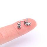 Detail View 2 of Crescent Moon Goddess Sparkle Nose Stud Ring-Hematite