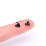 Detail View 2 of Black Raven Sparkle L-Shaped Nose Ring-Black/Hematite