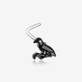 Black Raven Sparkle L-Shaped Nose Ring