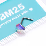 Detail View 3 of Aurora Diamond Icon Sparkle L-Shaped Nose Ring-Aurora Borealis