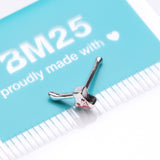 Detail View 3 of Bloody Hatchet Axe Horror Nose Stud Ring-Red