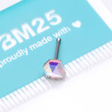 Detail View 3 of Aurora Diamond Icon Sparkle Nose Stud Ring-Aurora Borealis