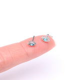 Detail View 2 of All Seeing Eye Sparkle Nose Stud Ring-Aqua/Aurora Borealis