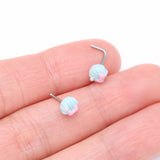 Detail View 3 of Kawaii Pop Pastel Ariel's Shell with Bow-Tie L-Shaped Nose Ring-Light Blue/Pink