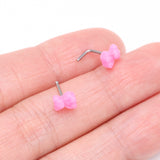 Detail View 3 of Kawaii Pop Pink Teddy Bear Nose Stud Ring-Pink