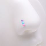 Detail View 1 of Kawaii Pop Pastel Assorted Star Trio Nose Stud Ring-Multi