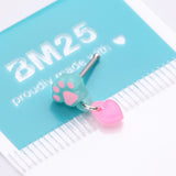 Detail View 4 of Kawaii Pop Paw Heart Dangle Nose Stud Ring-Light Blue/Pink