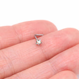 Detail View 2 of Iridescent Star Sparkle Gem L-Shaped Nose Ring-Aurora Borealis
