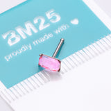 Detail View 4 of Sparkle Gem Cubic Nose Stud Ring-Pink