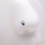 Detail View 1 of Iridescent Marquise Sparkle Gem Nose Stud Ring-Black Aurora Borealis