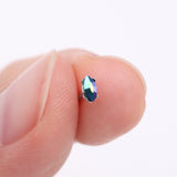 Detail View 2 of Iridescent Marquise Sparkle Gem Nose Stud Ring-Black Aurora Borealis